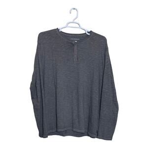 Lucky Brand men long sleeves gray Henley  T shirt size XXL